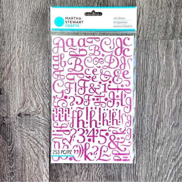 NWT Martha Stewart Crafts & Recollections Pink/Black Alphabet Scrapbook Stickers - Picture 3 of 13